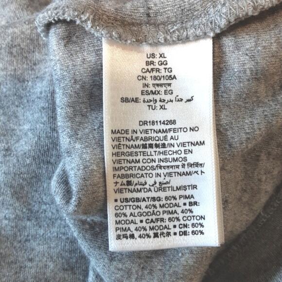 Daily Ritual NEW Pima Cotton Modal Heathered Gray Knit Poof 3/4 Sleeve Top XL - Picture 6 of 12